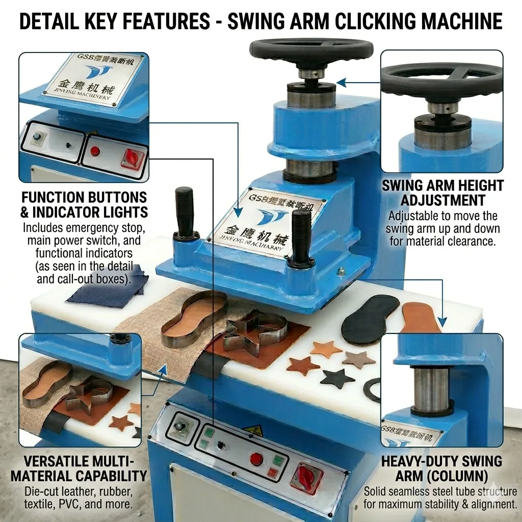 Manual Hydraulic Swing Arm Die Cutting Machine 12 Ton - Product Detail