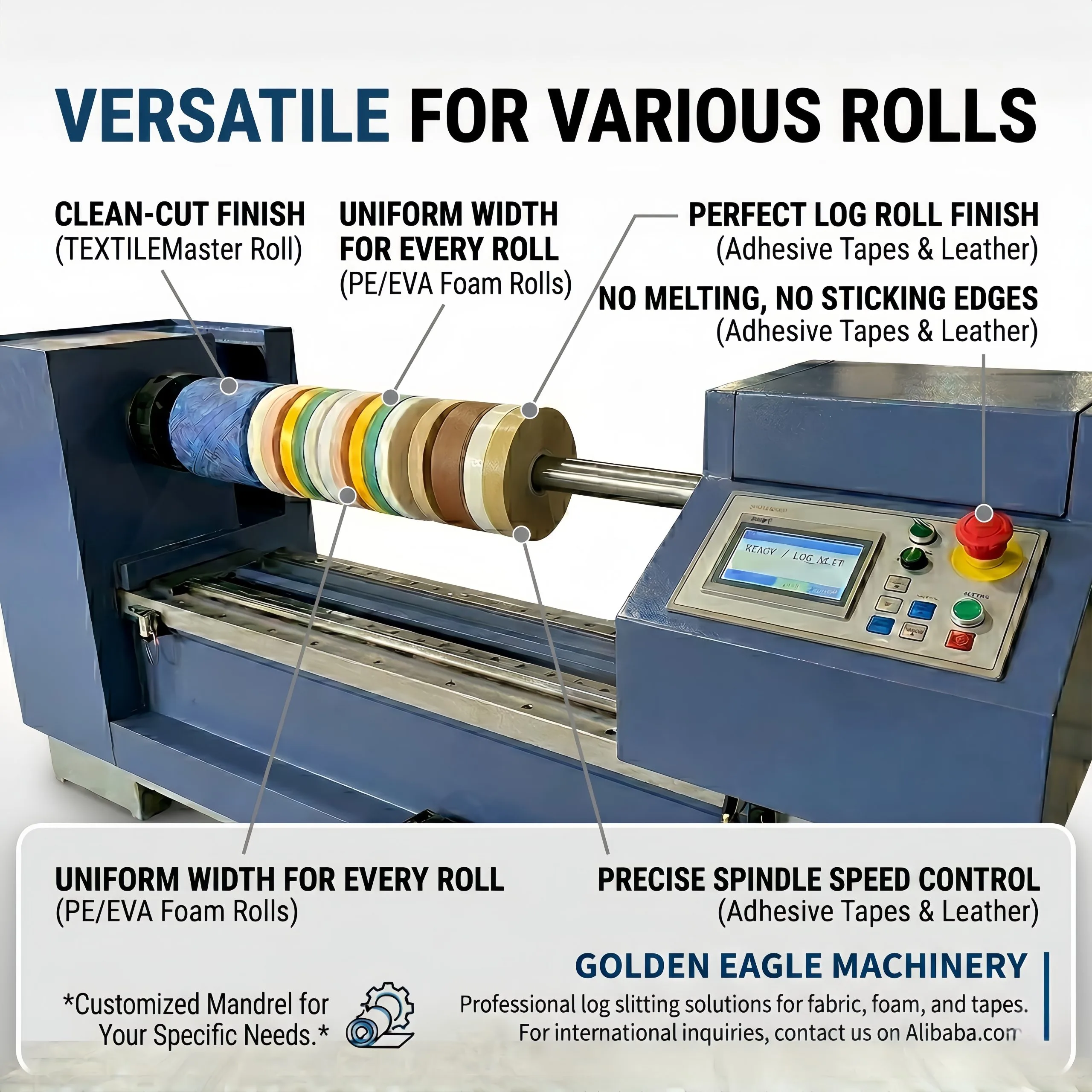 Cloth Slitting Machine 1800mm (GEA-V1800) - Product Detail