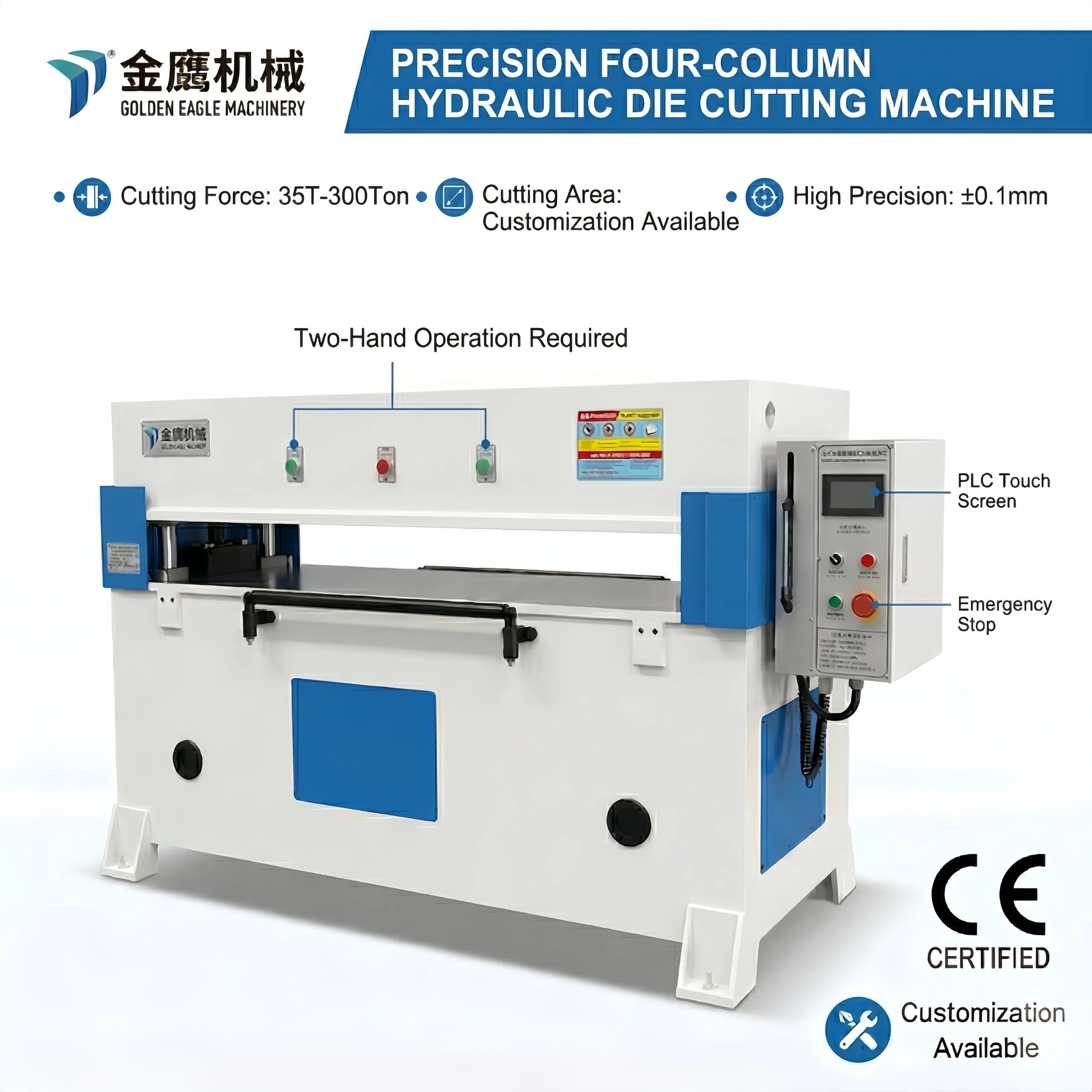 Travelling Head Die Cutting Machine 40 Ton (GEA-T400) - Product Detail