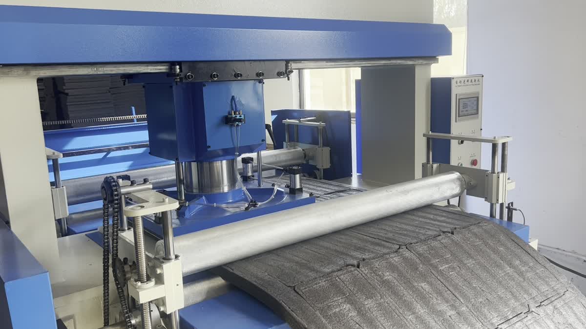 Power-tool packaging case showing die-cut outlines in EPE foam