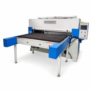 Hydraulic die cutting machine with sliding feed table