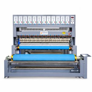 Ultrasonic quilting machine with roller feeding
